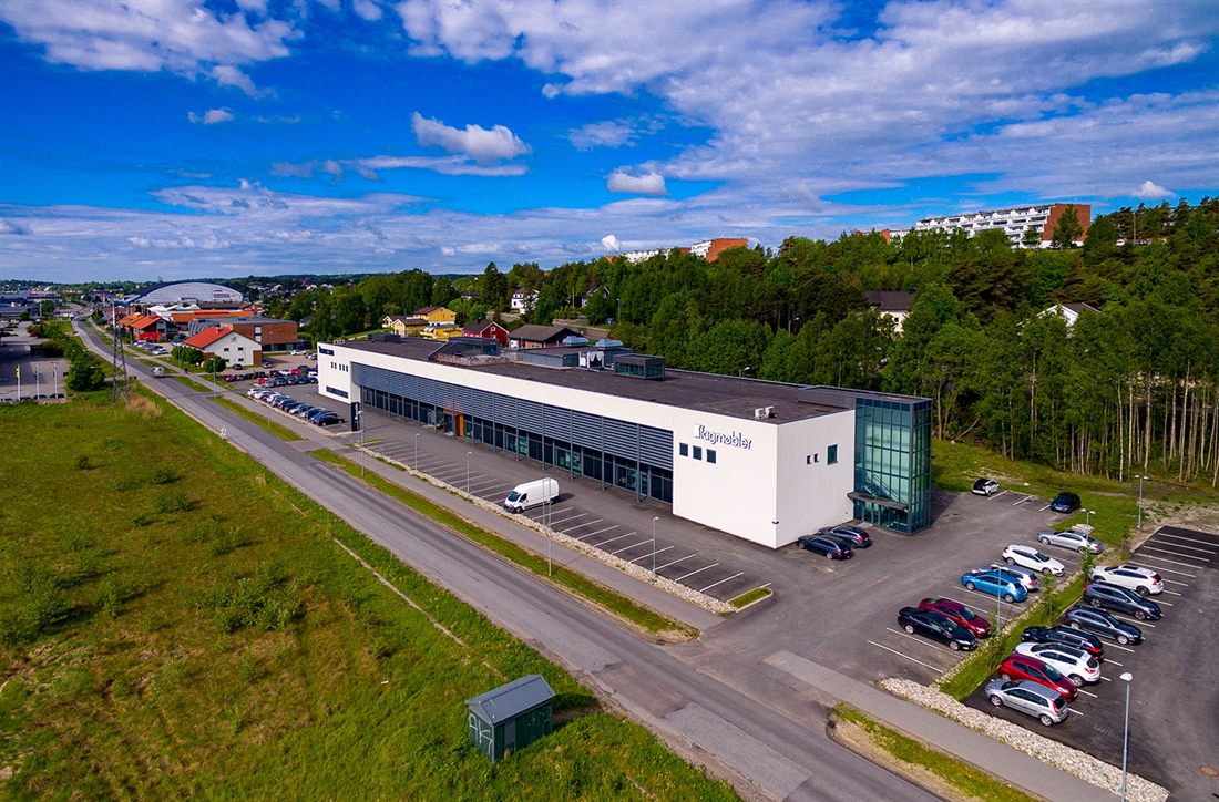 Næringsbygget i Dikeveien 52 på Rolvsøy i Fredrikstad, der Solskjerming AS har kontor og lager