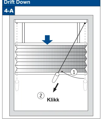 Drift Down 4-A: senk solskjermingen ved å dra i snoren, med Klikk-markering
