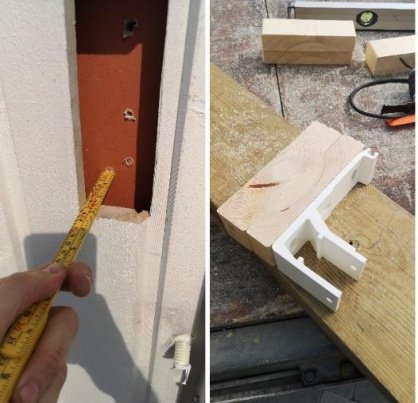 Måling og formontering av brakett ved etasjeskille