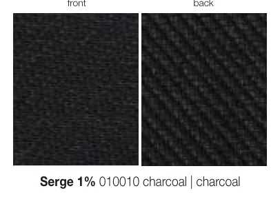 Serge 1% 010010 charcoal | charcoal fabric swatch, front and back