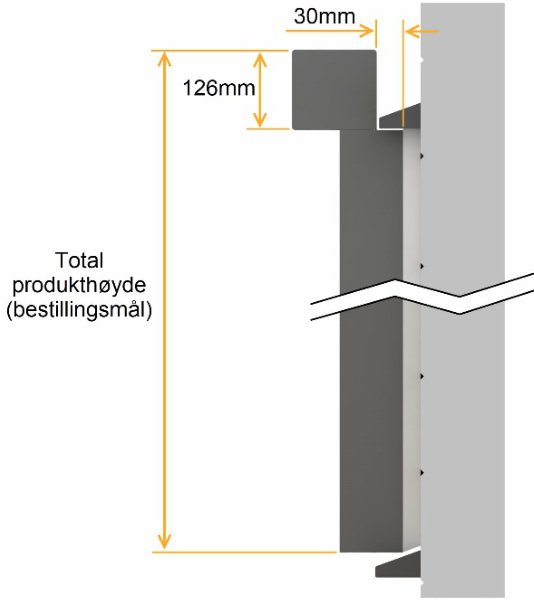 Dype sideskinner ZIP Screen 126 – bygger 30 mm ut fra vegg