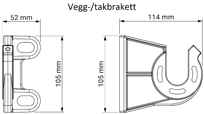 Måltegning av vegg-/takbrakett