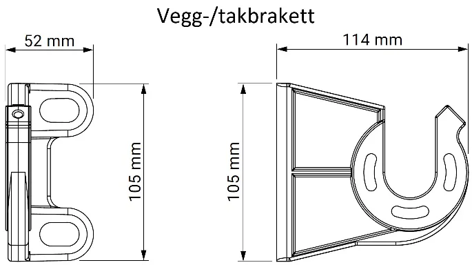 Måltegning av vegg-/takbrakett