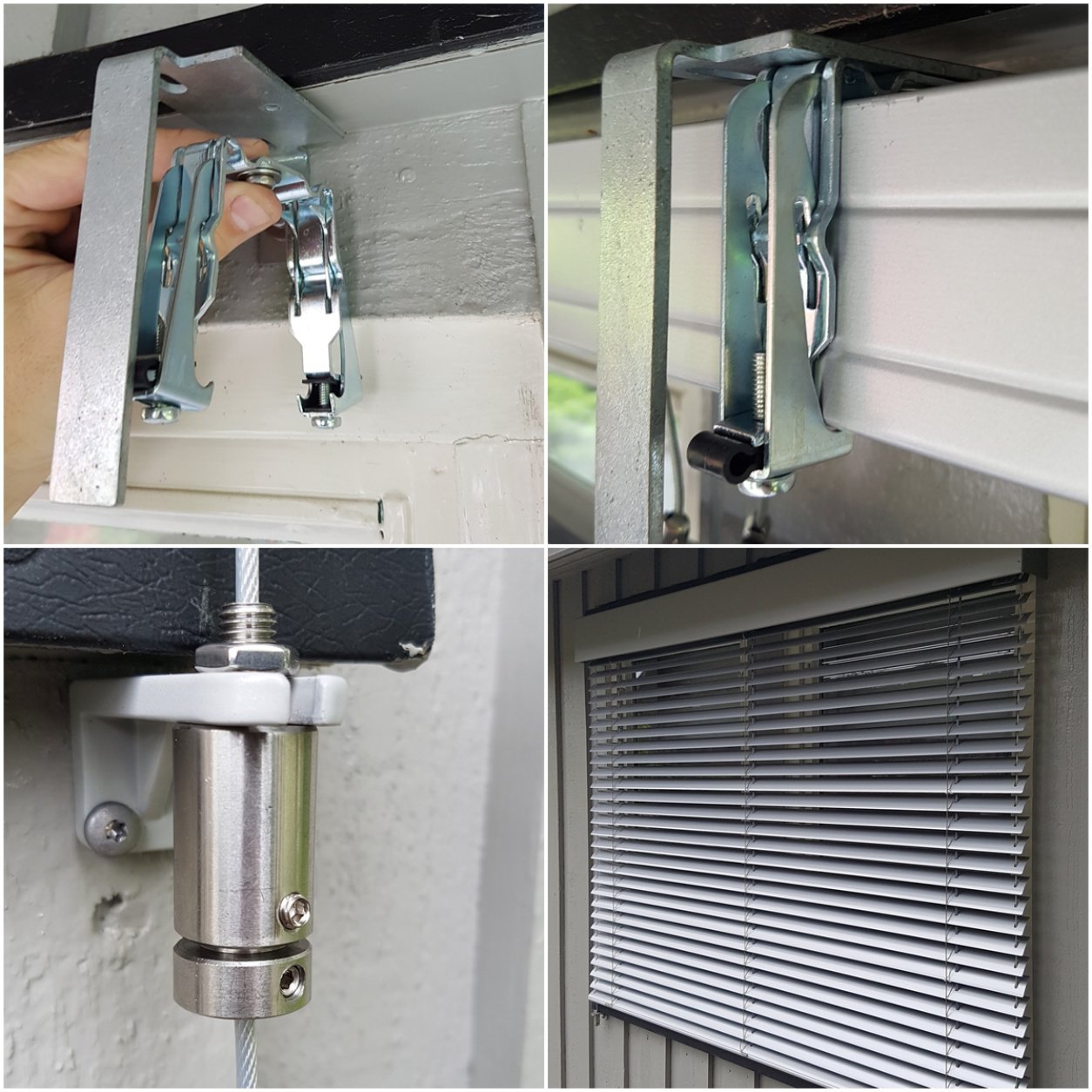 Utvendig persienne C50 - opphengsbraketter, wireholder og ferdig montert persienne
