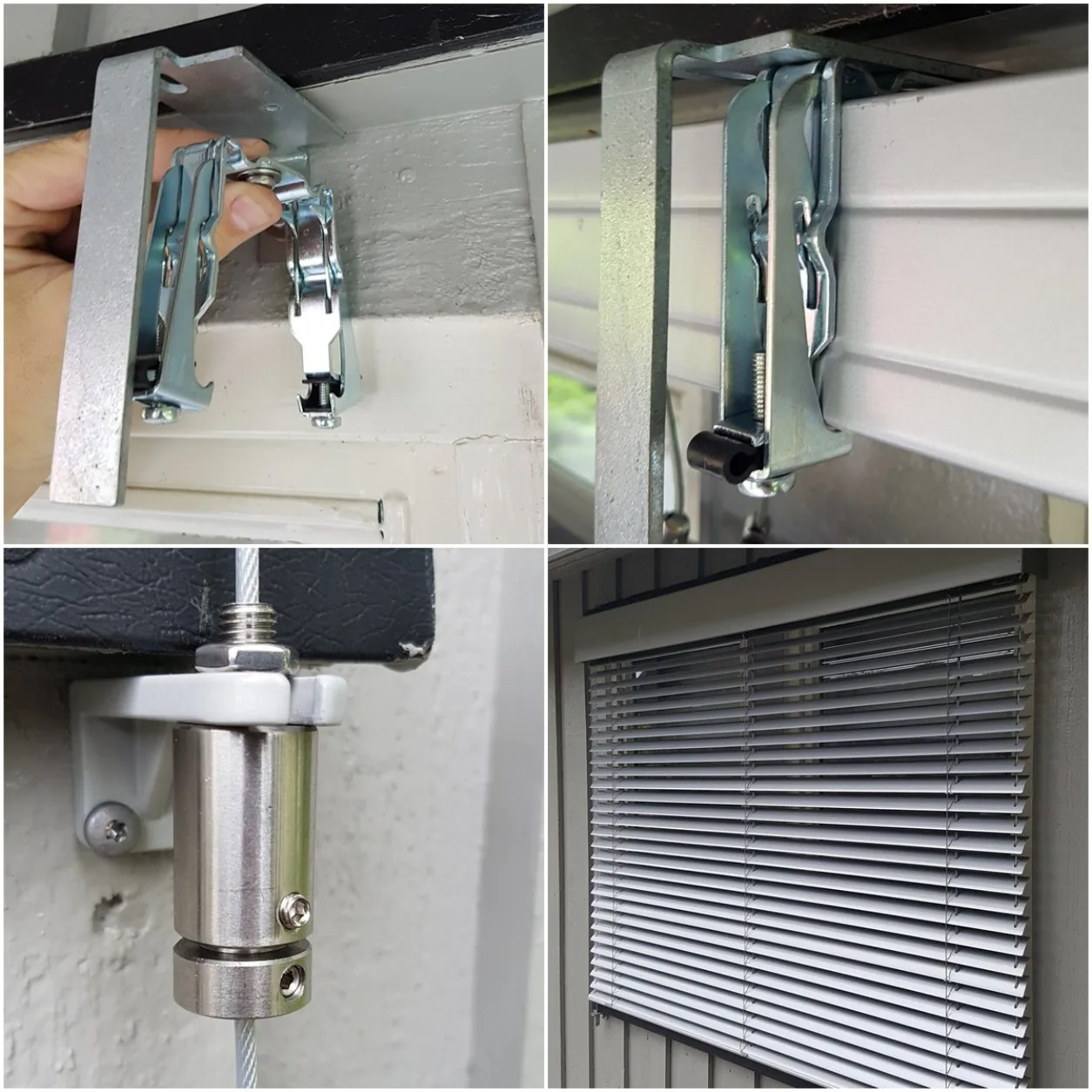 Utvendig persienne C50 - opphengsbraketter, wireholder og ferdig montert persienne