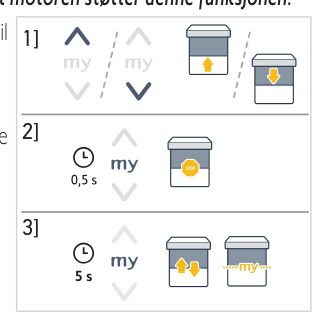 Tre trinn for å lagre eller endre favorittposisjonen med my-knappen