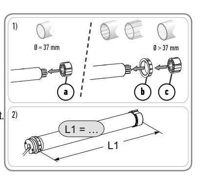 Montering av drivhjul og medbringer på motoren og måling av lengden L1