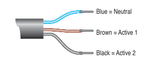 LS40 three-wire cable connections