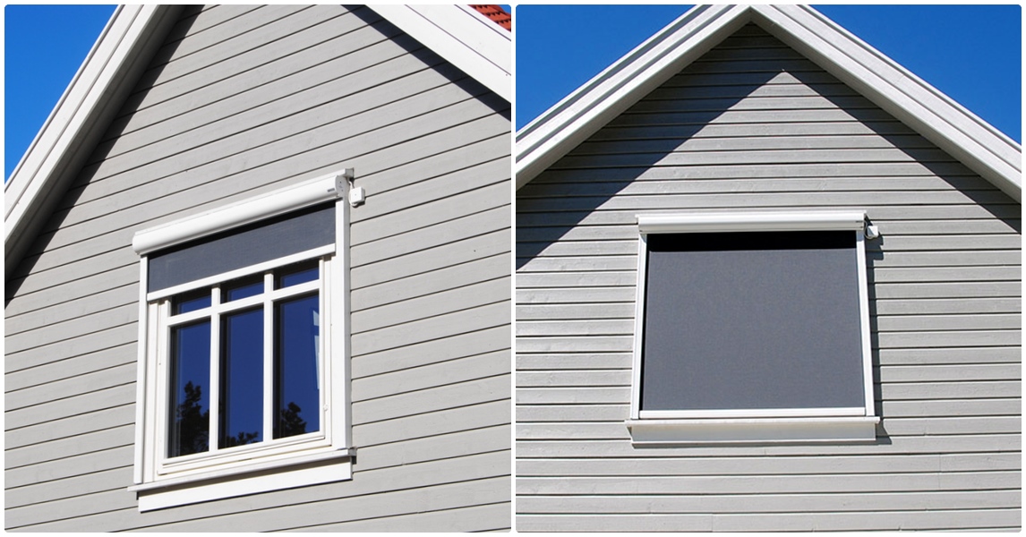 ZIP Screens i RAL9010 med Polyscren 550 Ash duk.